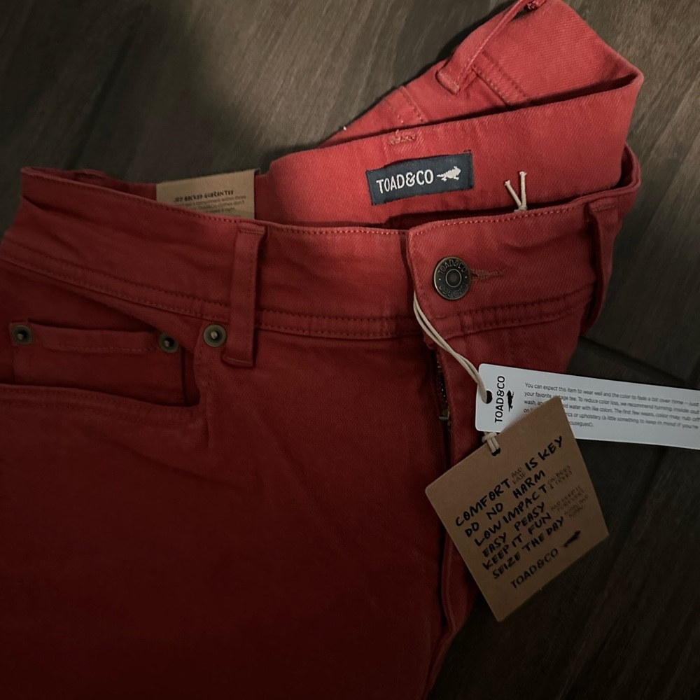 Toad&Co Women's Casual Red Jeans - Picture 7 of 7